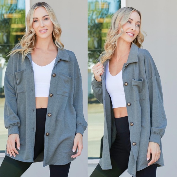 Tops - Comfy Button Up Shirt Shacket